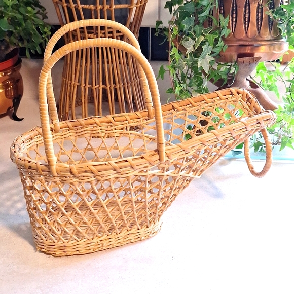 VINTAGE WICKER Wine holder/ basket - Picture 6 of 6